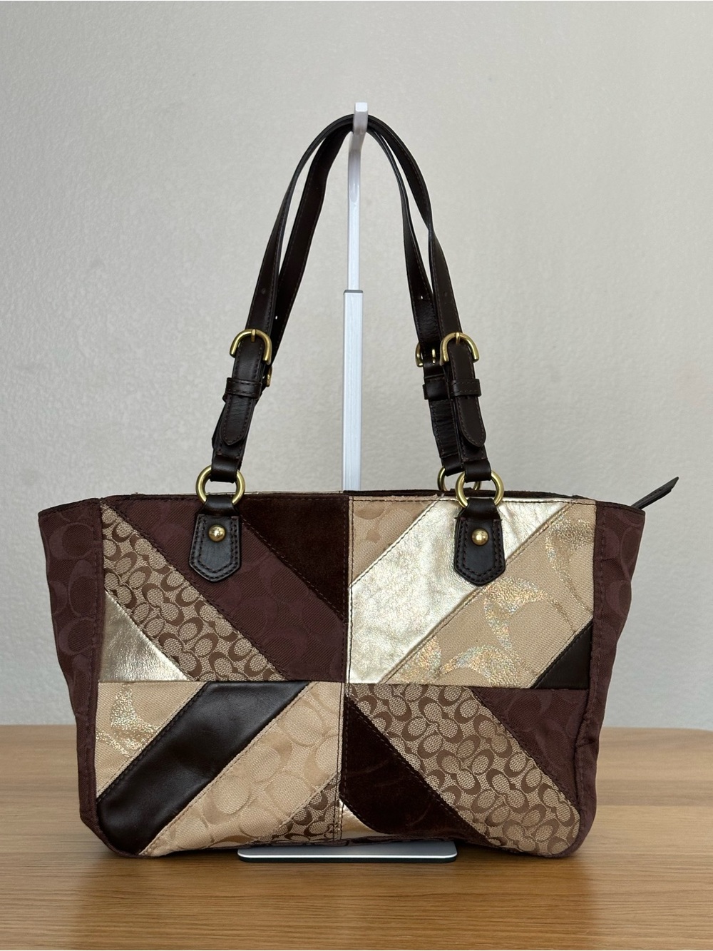 Coach Patchwork Tote Zippy Bag - Picture 2 of 13
